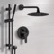 Matte Black Rain Shower System with Handheld, Rain Shower Head, Shower Faucet Set